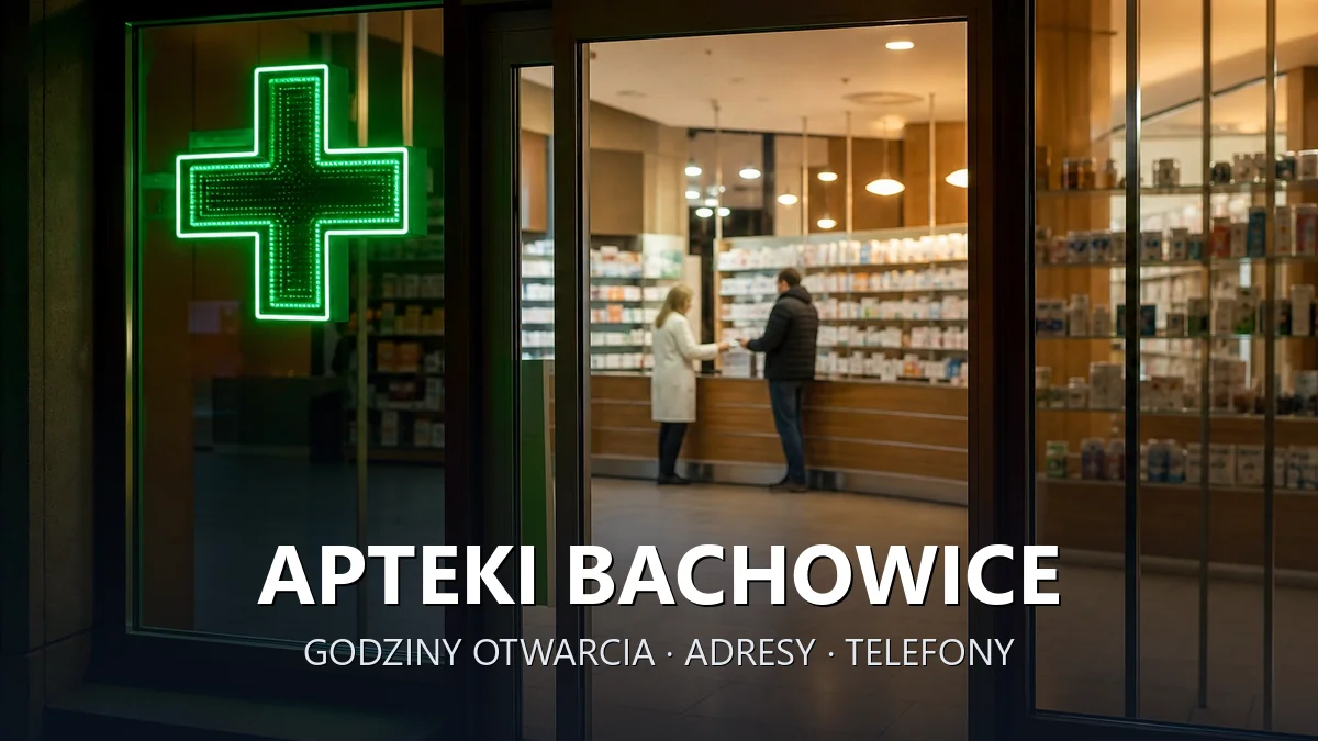 Apteki Bachowice, gmina Spytkowice, powiat wadowicki - adresy, telefony, godziny otwarcia