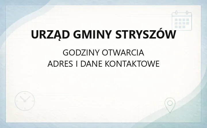 Urząd Gminy Stryszów - kontakt, godziny, wydziały i sprawy do załatwienia