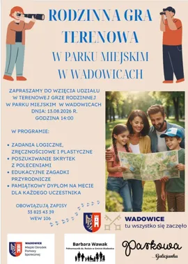 Rodzinna gra terenowa w Wadowicach. Park stanie się trasą pełną zadań